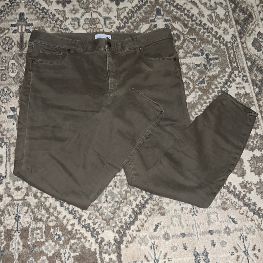 Ann Taylor Loft brushed cotton "jeans" green, size 16